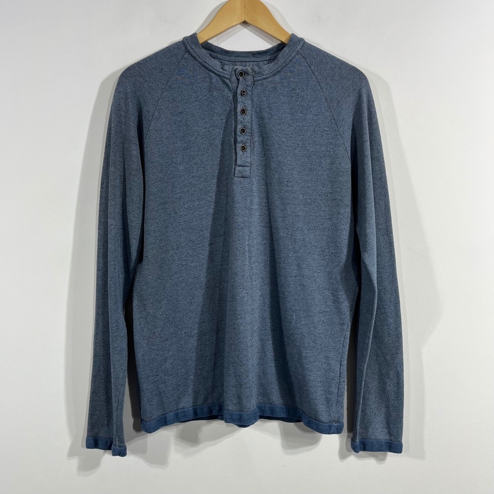 M. Singer Preppy Old Money Henley Shirt Neutral Euro Summer Casual Mens Medium